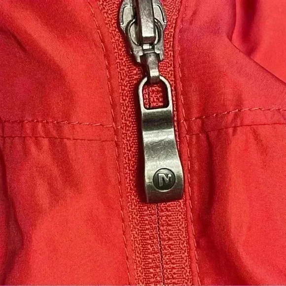 Merrell Womens Red Areoblock Long Sleeve Hooded Full-Zip Rain Jacket Size L - Picture 7 of 8